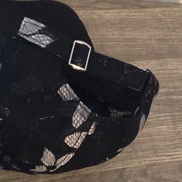 Black Floral Mesh Baseball Cap - Picture 4 of 6